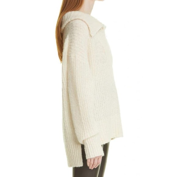 A.L.C. Everett Half Zip Wool Alpaca Pullover Sweater In Natural Size L NWT - Picture 3 of 11